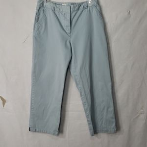 4/20 J JILL green blue capri pants size 10